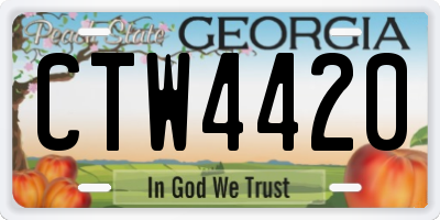 GA license plate CTW4420