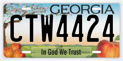 GA license plate CTW4424
