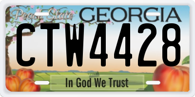 GA license plate CTW4428