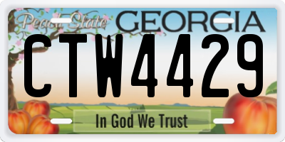 GA license plate CTW4429