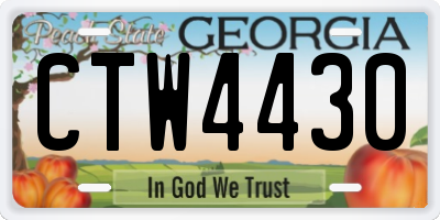 GA license plate CTW4430