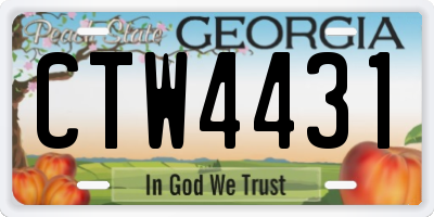 GA license plate CTW4431