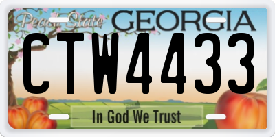 GA license plate CTW4433