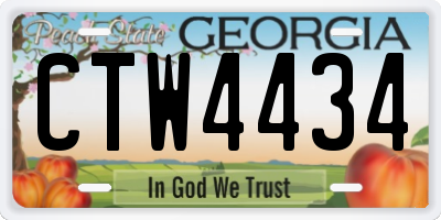 GA license plate CTW4434
