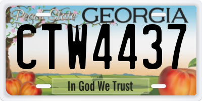GA license plate CTW4437