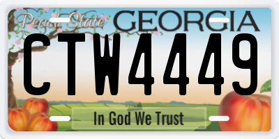 GA license plate CTW4449