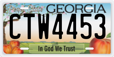 GA license plate CTW4453