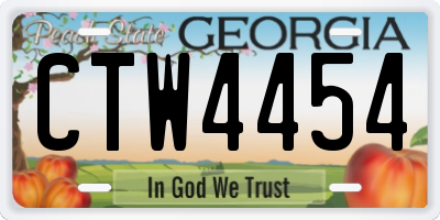 GA license plate CTW4454