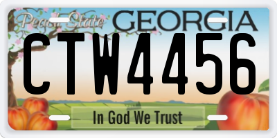 GA license plate CTW4456