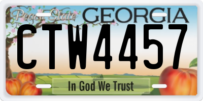 GA license plate CTW4457