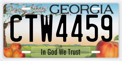 GA license plate CTW4459
