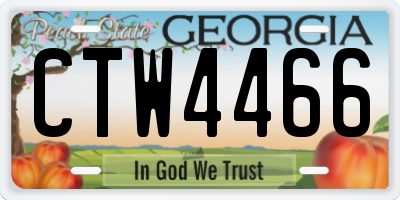 GA license plate CTW4466