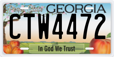 GA license plate CTW4472
