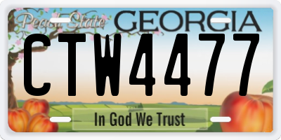 GA license plate CTW4477