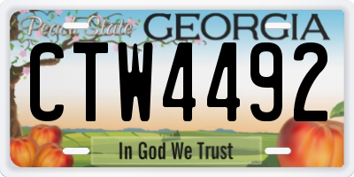 GA license plate CTW4492