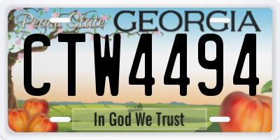 GA license plate CTW4494