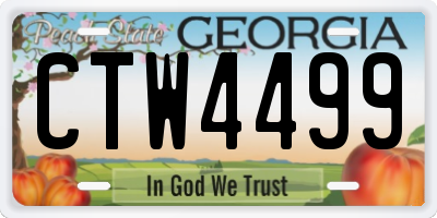 GA license plate CTW4499