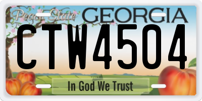 GA license plate CTW4504