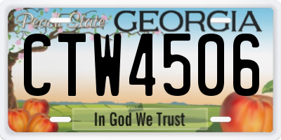 GA license plate CTW4506
