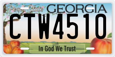 GA license plate CTW4510