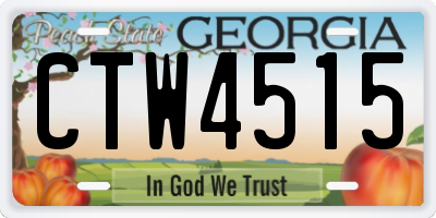 GA license plate CTW4515