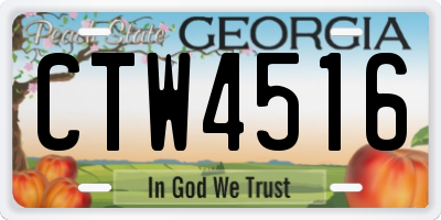 GA license plate CTW4516