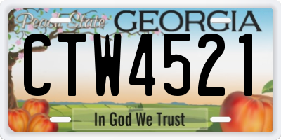 GA license plate CTW4521