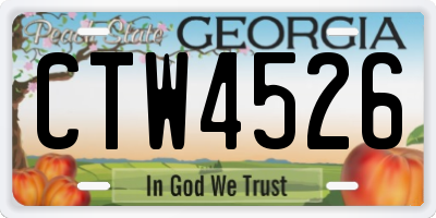 GA license plate CTW4526