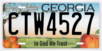 GA license plate CTW4527