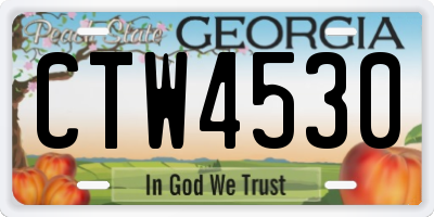 GA license plate CTW4530