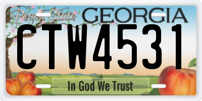 GA license plate CTW4531