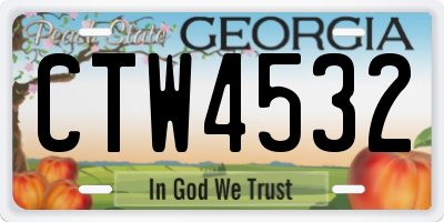 GA license plate CTW4532
