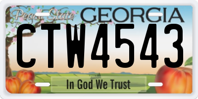 GA license plate CTW4543