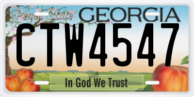 GA license plate CTW4547