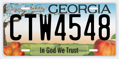GA license plate CTW4548