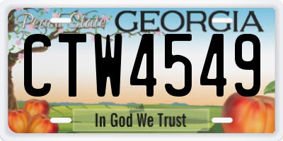 GA license plate CTW4549