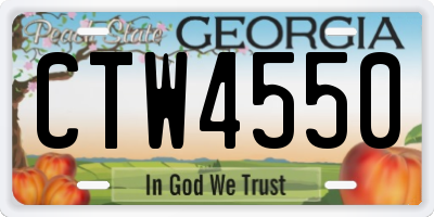 GA license plate CTW4550
