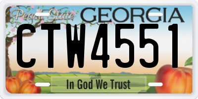 GA license plate CTW4551