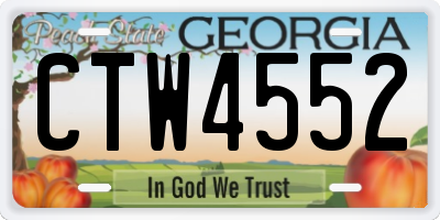 GA license plate CTW4552