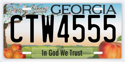 GA license plate CTW4555