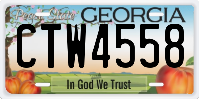 GA license plate CTW4558