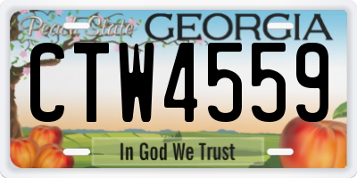 GA license plate CTW4559