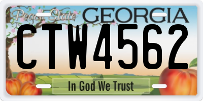 GA license plate CTW4562