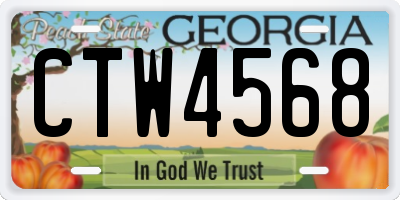 GA license plate CTW4568