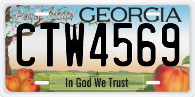 GA license plate CTW4569