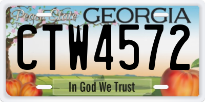 GA license plate CTW4572