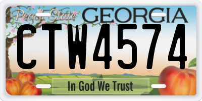GA license plate CTW4574