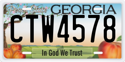 GA license plate CTW4578