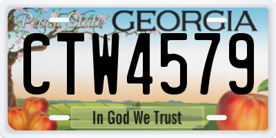 GA license plate CTW4579