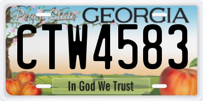 GA license plate CTW4583